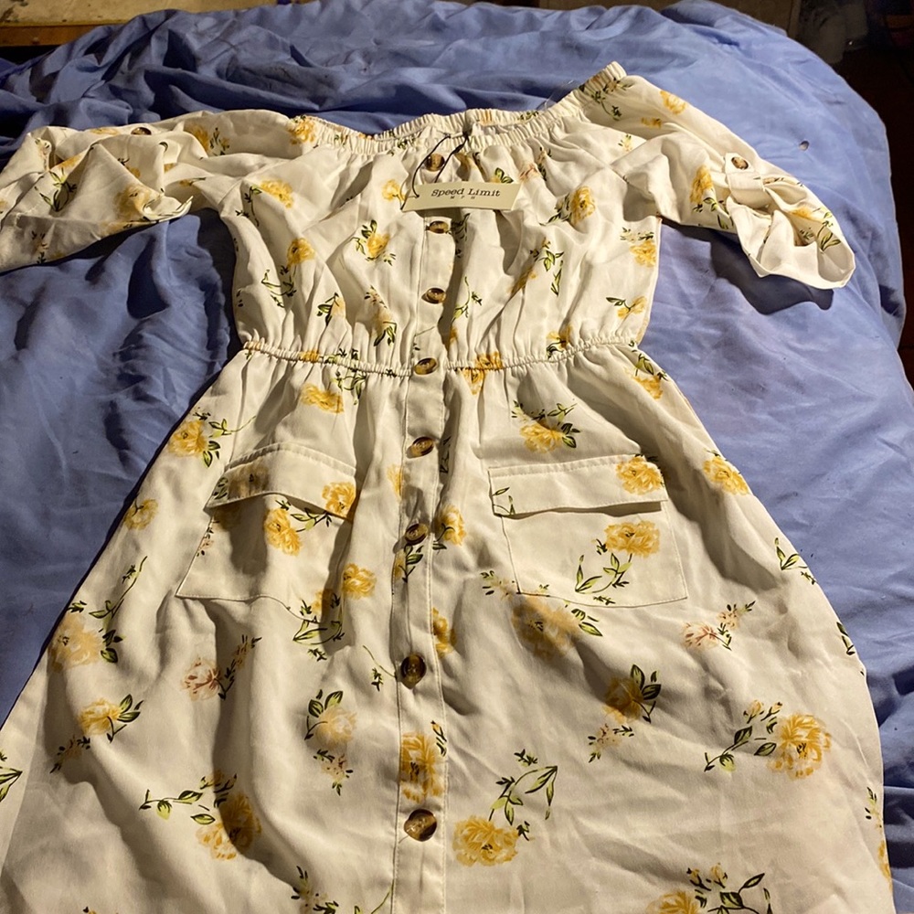 Girls off the shoulder flower dress